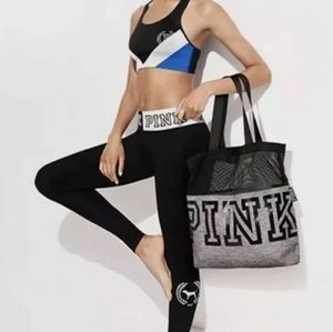 PINK black and gray summer tote